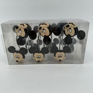 Disney Mickey Mouse Shower Curtain Hooks Set of 12 Black Cream Character Decor